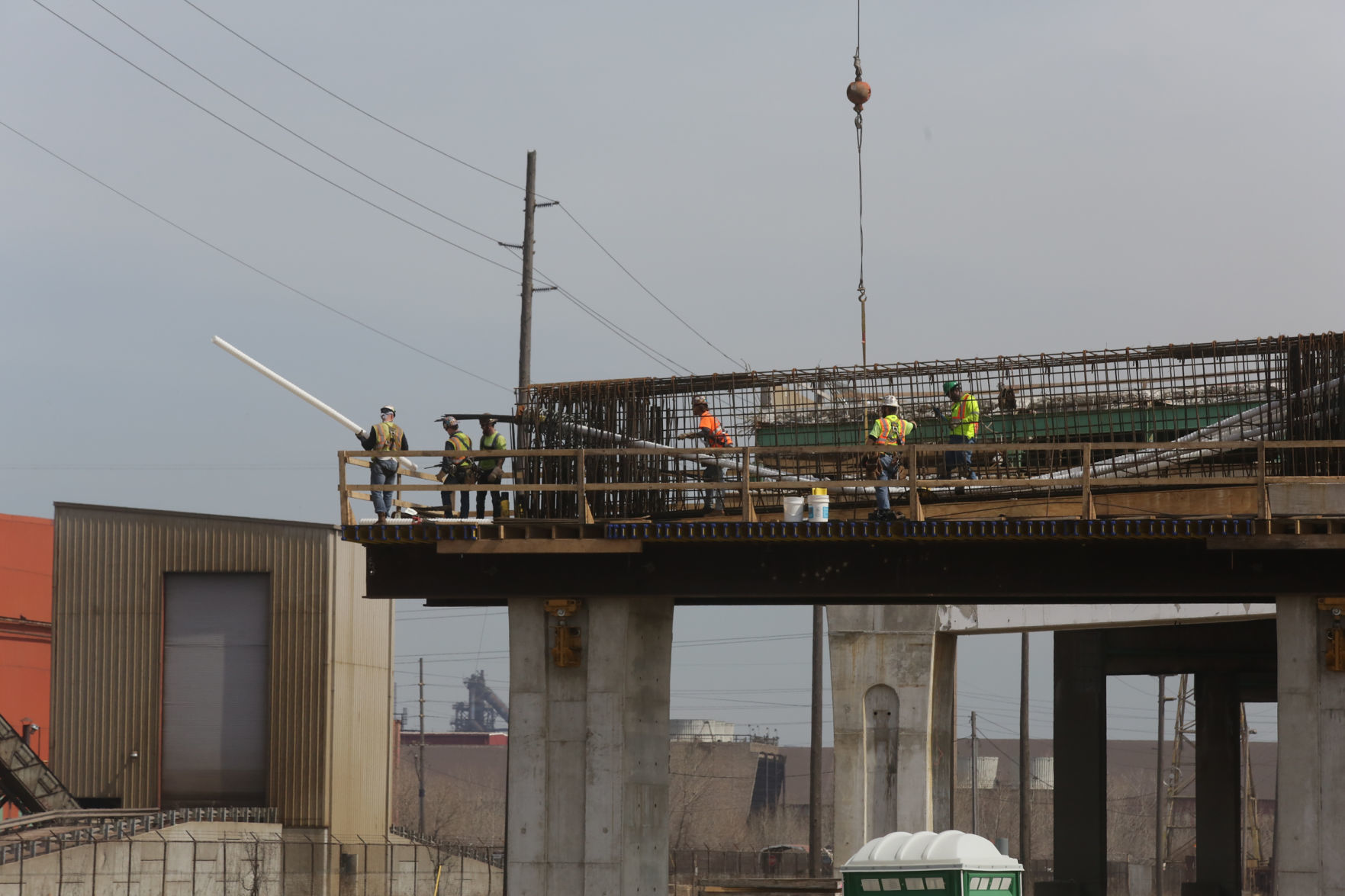 Cline Avenue bridge construction